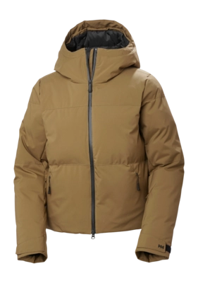 Ski Jas Helly Hansen Women Nora Short Puffy Jacket Sepia Plad Print Regular Fit