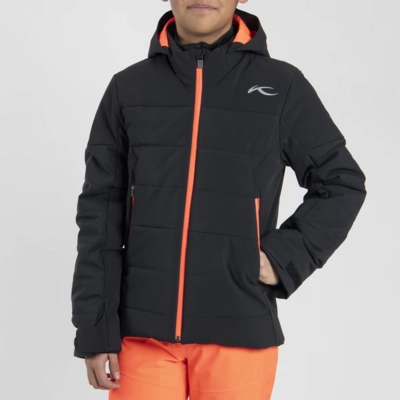 Ski Jas KJUS Boys Edge Jacket Black/Solar Flare Regular Fit