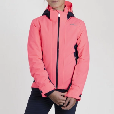 Ski Jas KJUS Girls Downhill Jacket Cyber Pink/Atlanta Blue Regular Fit