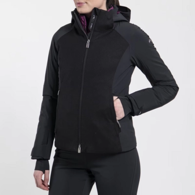 Ski Jas KJUS Women Solstice Jacket Black/Deep Ruby 3 in 1