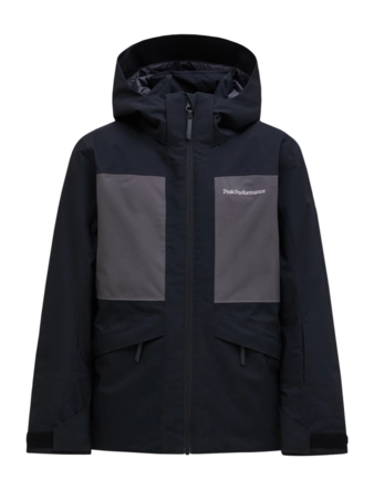 Ski Jas Peak Performance Kids Gravity HIPE 2L Insulated Shell Black/Motion Grey Regular Fit
