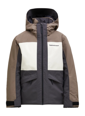 Ski Jas Peak Performance Kids Gravity HIPE 2L Insulated Shell Terrain Tan/Sand Fog Regular Fit