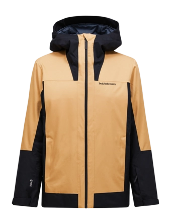 Ski Jas Peak Performance Men Rider Tech HIPE Sierra Sand Black 2L Insulated Shell Jacket Regular Fit