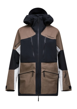 Ski Jas Peak Performance Men Vertical Gore-Tex Pro 3L Shell Offblack/Terrain Tan Relaxed Fit