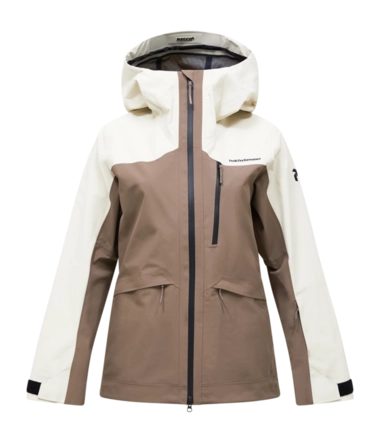 Ski Jas Peak Performance Women Vertec HIPE 3L Shell Terrain Tan/Sand Fog Relaxed Fit