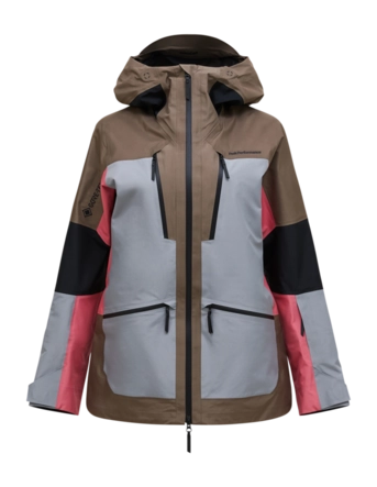 Ski Jas Peak Performance Women Vertical Gore-Tex Pro 3L Shell Terrain Tan/Lt Grey Relaxed Fit