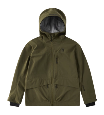 Ski Jas Poederbaas Men Freeride 3L Shell Jacket Olive Green Ripstop