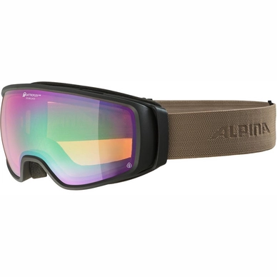 Masque de Ski Alpina Double Jack Planet Q-Lite Black Sand Matt Green