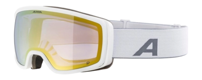 Skibril Alpina Unisex Bivio Q White Matt Mirror Gold Quattroflex