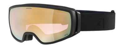 Skibril Alpina Unisex Double Jack Qv Black Matt Quattro Varioflex Mirror Gold