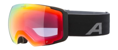 Skibril Alpina Unisex Falera Mag Q Black Matt Mirror Red Quattroflex