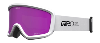 Skibril Giro Kids Chico 2.0 White Stacked/Amber Pink Cilindrische lens