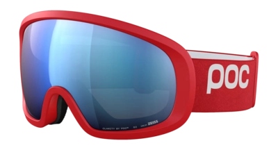 Skibril POC Unisex Fovea Mid Wide Fit Prismane Red/Partly Sunny Blue Clarity Highly Intense