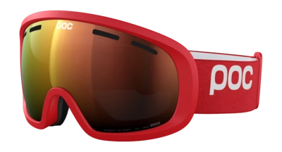 Skibril POC Unisex Fovea Mid Prismane Red/Partly Sunny Orange Wide Fit Clarity Intense