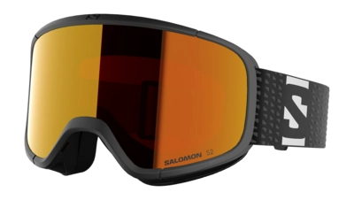 Skibril Salomon Kids Lumi Black / Mid Red Cilindrische lens