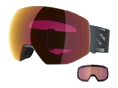 Skibril Salomon Unisex Radium Prime Sigma Ebony / Poppy Red (+ Extra Lens)
