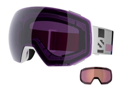 Skibril Salomon Unisex Radium Prime Sigma White / Sky Blue (+ Extra Lens) Anti-Fog