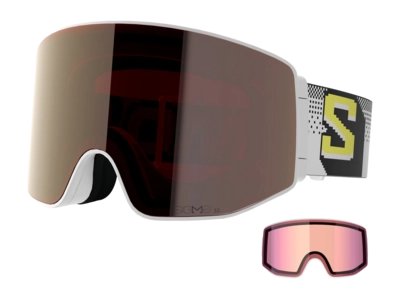 Skibril Salomon Unisex Sentry Prime Sigma White / Gun Metal (+ Extra Lens) Cilindrische lens