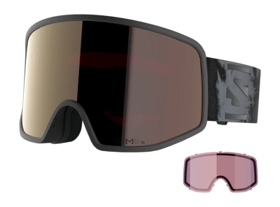 Skibril Salomon Unisex Sentry Pro Sigma Black / Gun Metal / Silver Pink (+ Extra Lens) Cilindrische lens