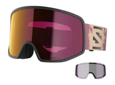 Skibril Salomon Unisex Sentry Pro Sigma Black / Poppy Red / Clear Pink (+ Extra Lens)