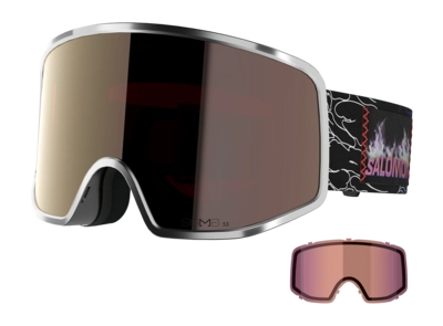 Skibril Salomon Unisex Sentry Pro Sigma Silver / Gun Metal / Light Blue (+ Extra Lens) Max Vision