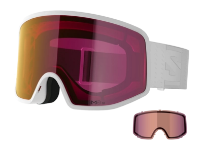Skibril Salomon Unisex Sentry Pro Sigma White / Pro Red / Light Blue (+ Extra Lens)