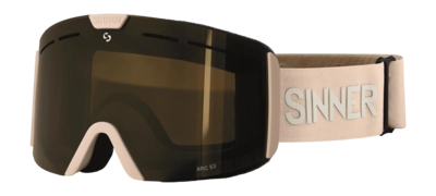 Skibril Sinner Unisex Arc Matte Light Grey Double Full Gold Mirror Vent