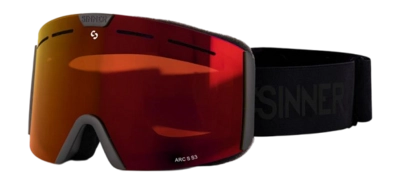 Skibril Sinner Unisex Arc S Matte Black Double Full Red Mirror Vent
