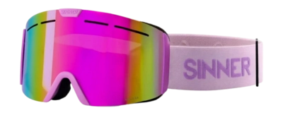 Skibril Sinner Dames Arc S Matte Light Pink Double Full Pink Mirror Vent Gepolariseerde lens