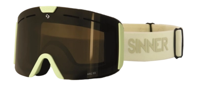Skibril Sinner Dames Arc S Matte Light Yellow Double Full Gold Mirror Vent