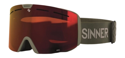 Skibril Sinner Unisex Arc S Matte Moss Green Double Full Red Mirror Vent