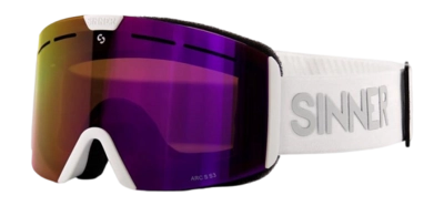 Skibril Sinner Unisex Arc S Matte White Double Full Pink Mirror Vent