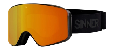 Skibril Sinner Unisex Aura Matte Black Double Full Orange Mirror Vent + Double Pink Lens 25