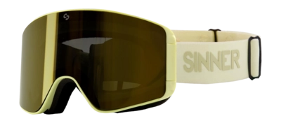 Skibril Sinner Unisex Aura Matte Light Yellow Double Full Gold Mirror Vent + Double Pink Lens