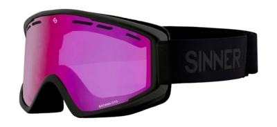 Skibril Sinner Unisex Batawa OTG Matte Black Double Pink Sintrast Vent 25 Cilindrische lens
