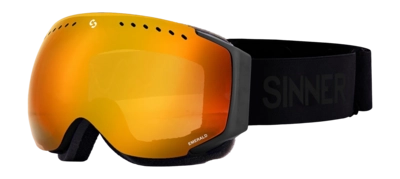Skibril Sinner Unisex Emerald Matte Black Double Full Orange Mirror Vent Sferische lens