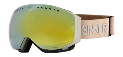 Skibril Sinner Unisex Emerald Matte Light Grey Double Full Gold Mirror Vent