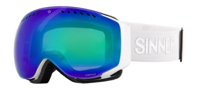 Skibril Sinner Unisex Emerald Matte White Double Full Green Mirror Vent 25