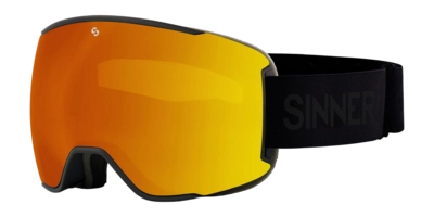 Skibril Sinner Unisex Snowflake Matte Black Double Full Orange Mirror Vent + Double Pink Toric 25