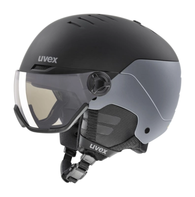 Skihelm Uvex Unisex Wanted Visor Pro V Black/Silver Matt