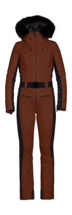 Skipak Goldbergh Women Parry Long Faux Border Deep Mocha Slim Fit