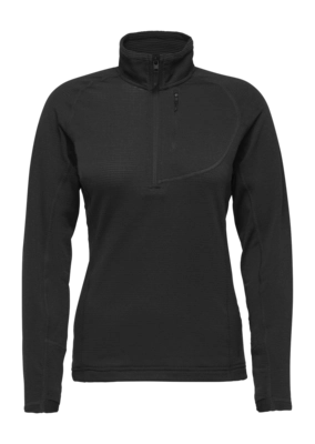 Skipully Black Diamond Women Coefficient LT Black Quarter Zip Pullover Slim Fit