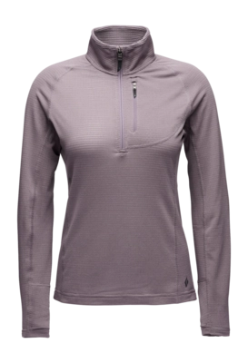 Skipully Black Diamond Women Coefficient LT Dark Mauve Quarter Zip Pullover Slim Fit