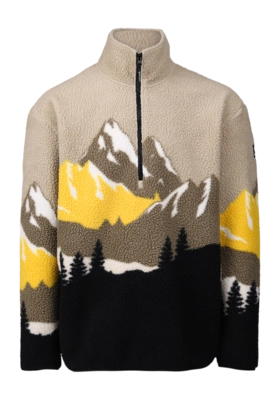 Skipully Brunotti Men Rodrigo-Print Fleece Black Boxy Fit
