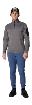 Skipully Columbia Men Columbia Tech Knit 1/4 Zip City Grey Black Active fit