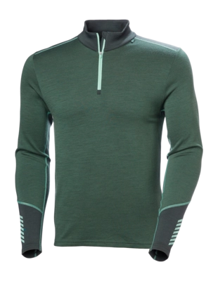 Skipully Helly Hansen Men Lifa Merino Midweight 1/2 Zip Jungle Green Regular Fit