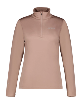 Skipully Icepeak Women Ferndale Brown 1/2 Zip Shirt Slim Fit