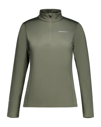 Skipully Icepeak Women Ferndale Light Green 1/2 Zip Shirt Slim Fit