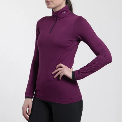 Skipully KJUS Women Feel Midlayer Half-Zip Deep Ruby/Black Regular Fit