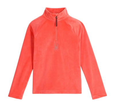 Skipully Spyder Girls Shimmer Bug 1/2 Zip Coral Haze Slim Fit